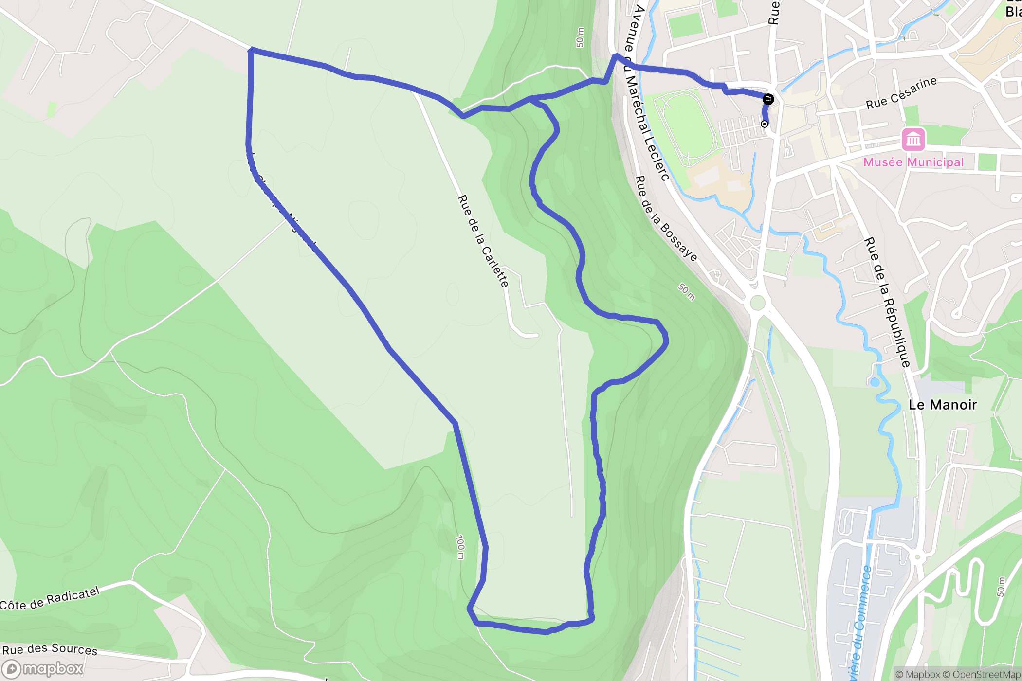 Lillebonne : carte du parcours de randonnée - France