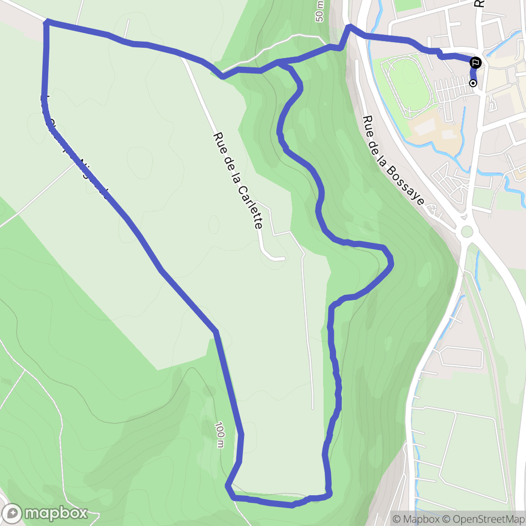 Lillebonne : carte du parcours de randonnée - France