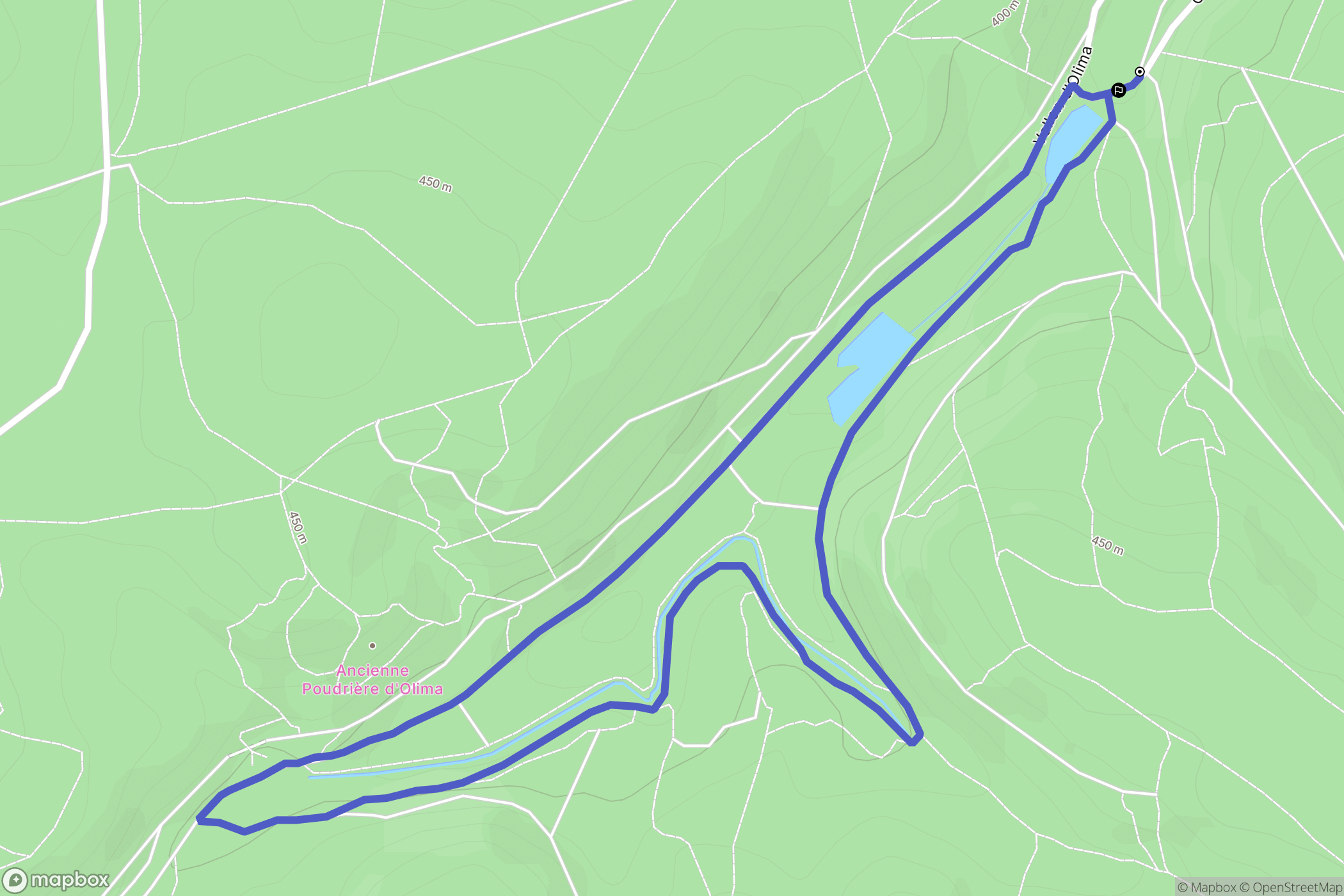 Chantraine : carte du parcours de randonnée - France