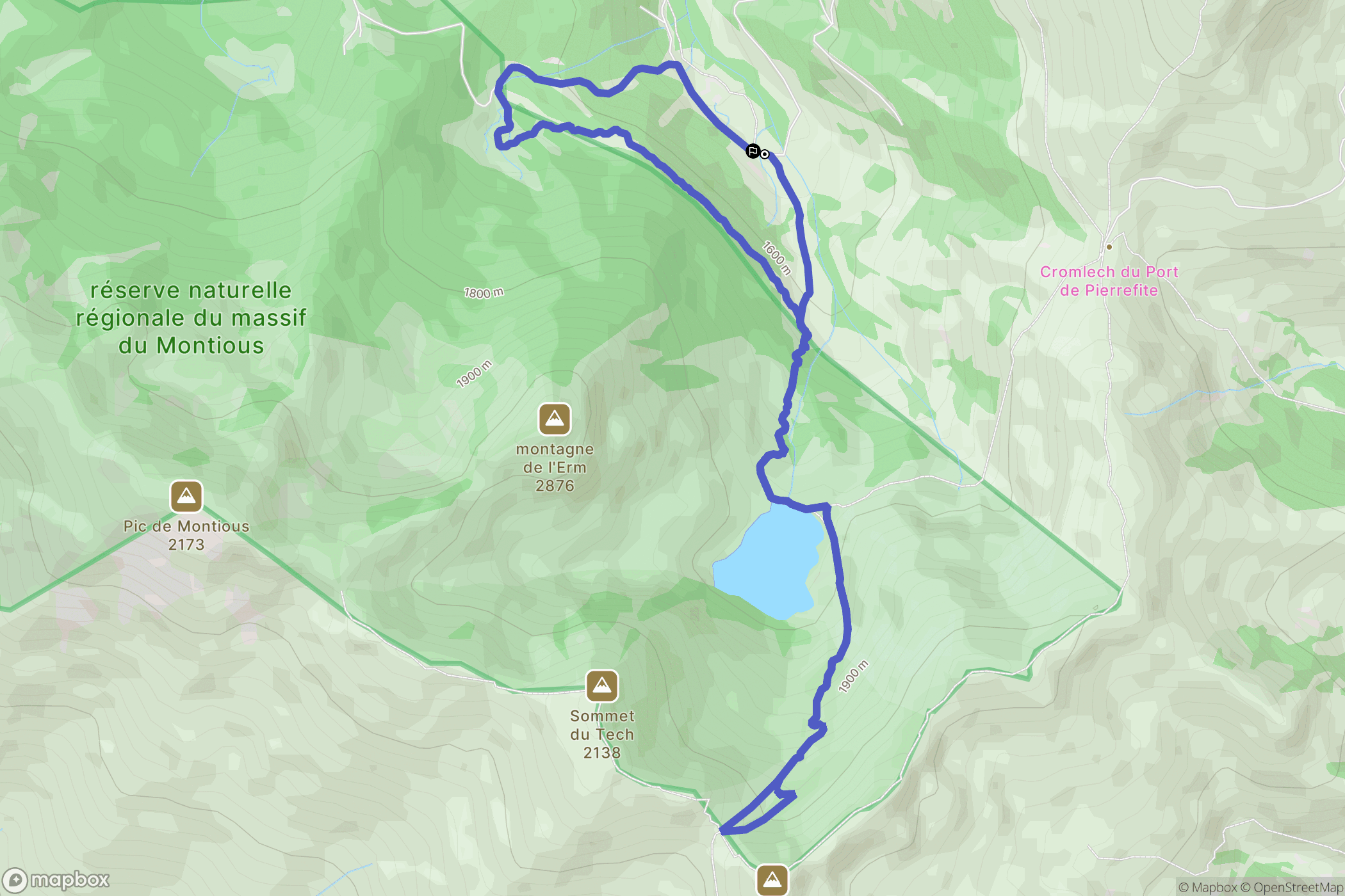 Bareilles : carte du parcours de randonnée - France