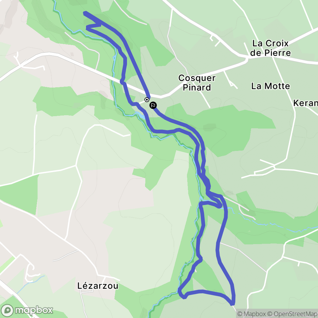 Plougonven : carte du parcours de randonnée - France