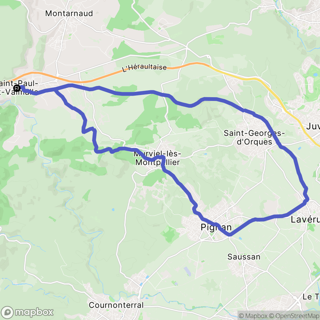 Saint-Paul-et-Valmalle : carte du parcours de randonnée - France