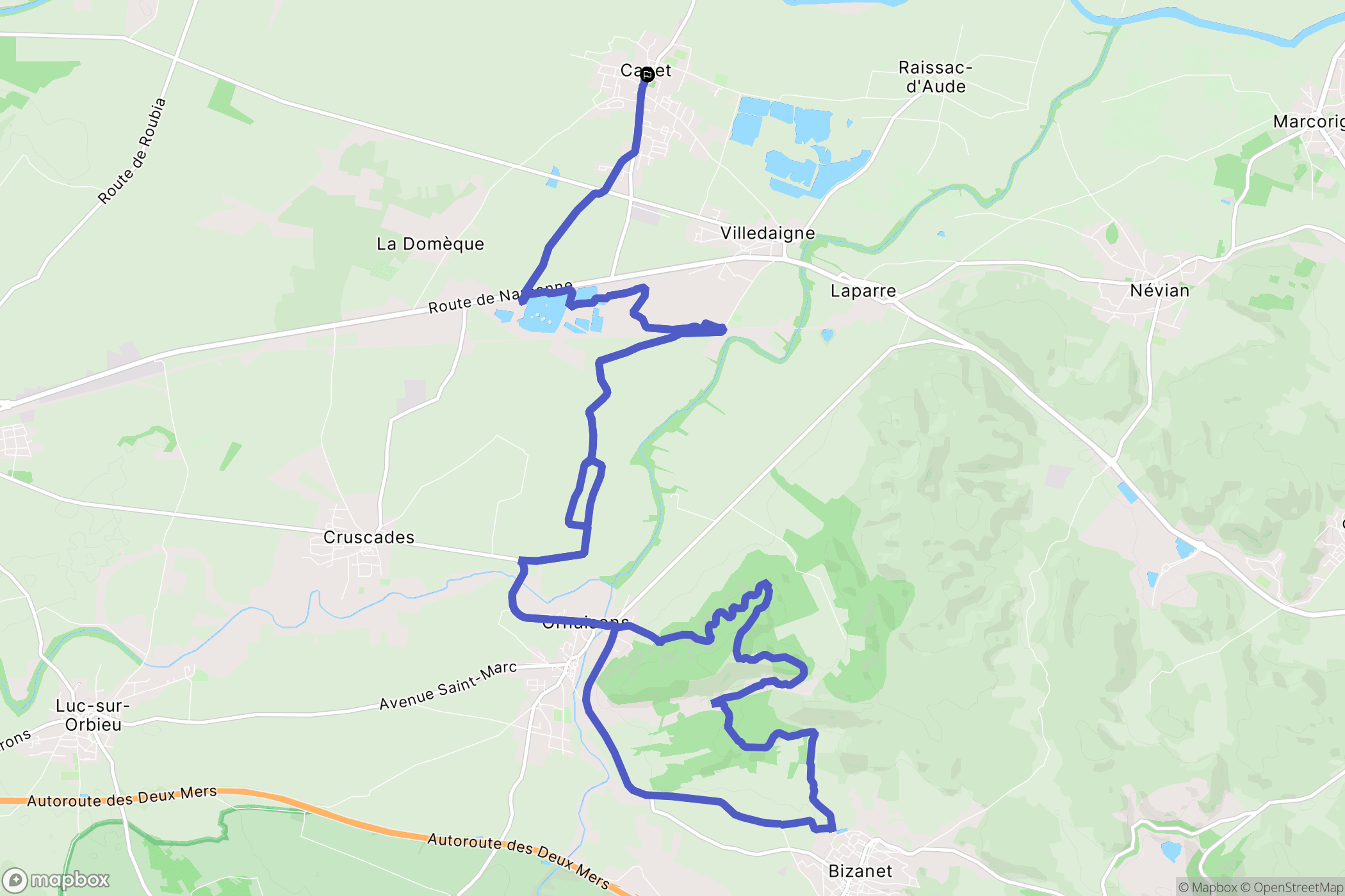 Canet : carte du parcours de randonnée - France