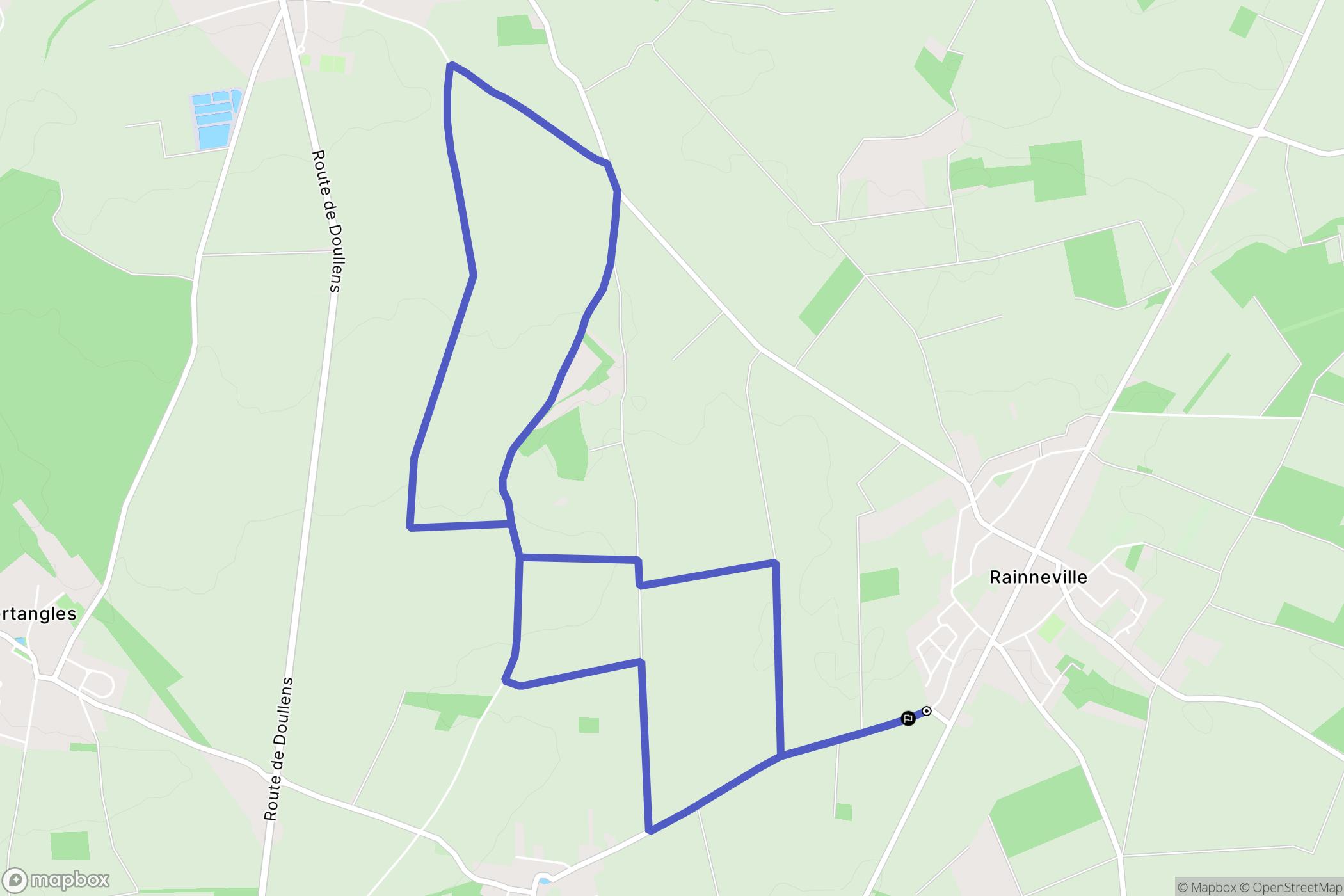 Rainneville : carte du parcours de randonnée - France
