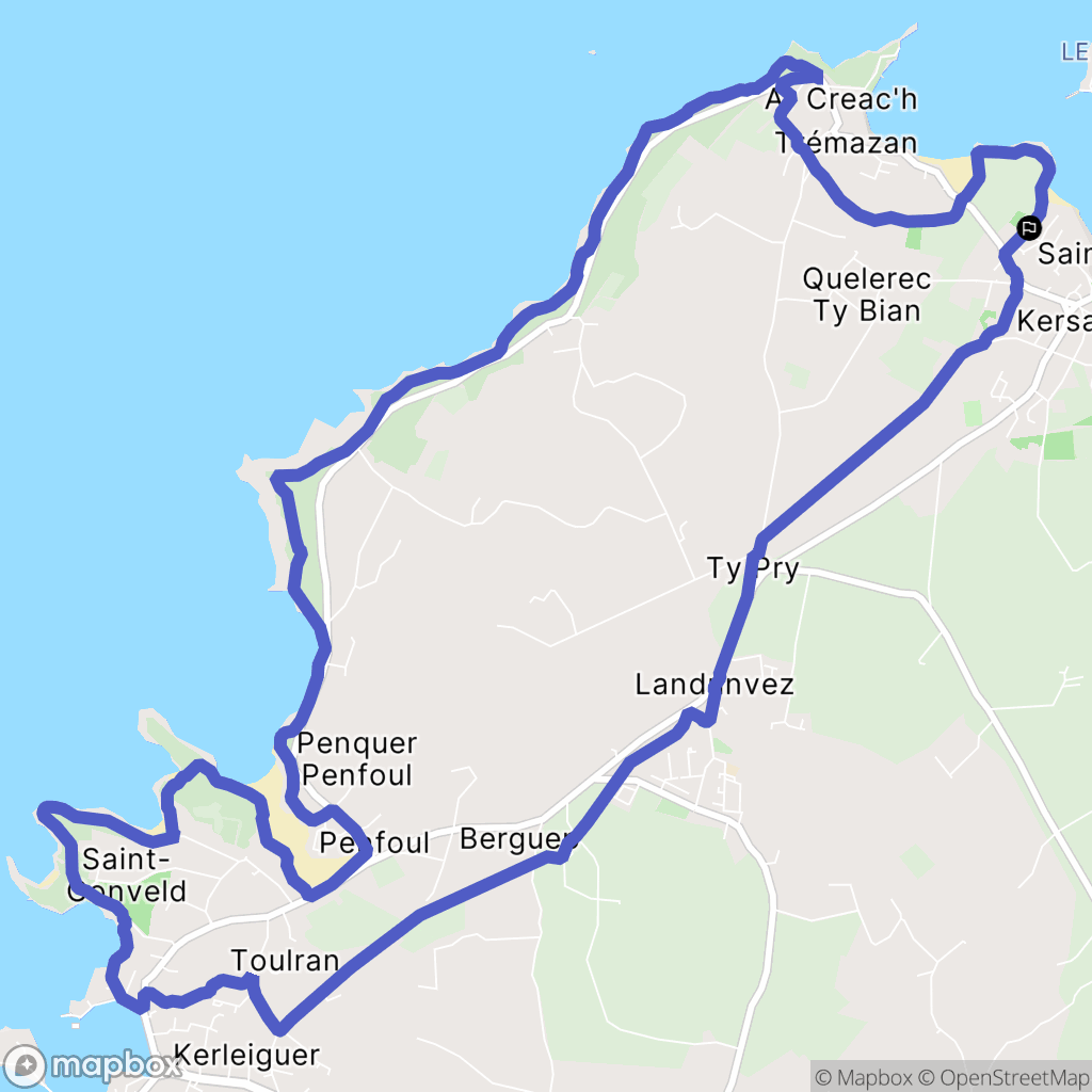 Landunvez : carte du parcours de randonnée - France