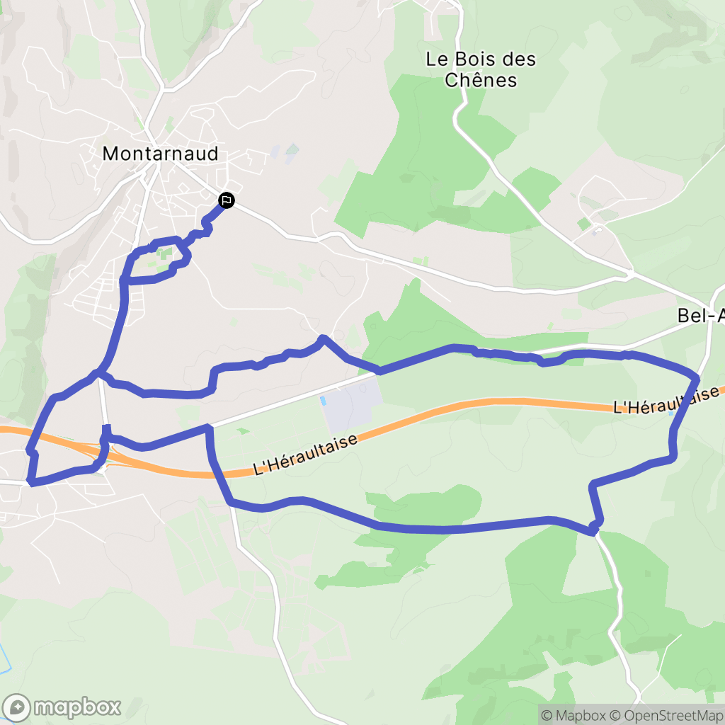 Montarnaud : carte du parcours de randonnée - France