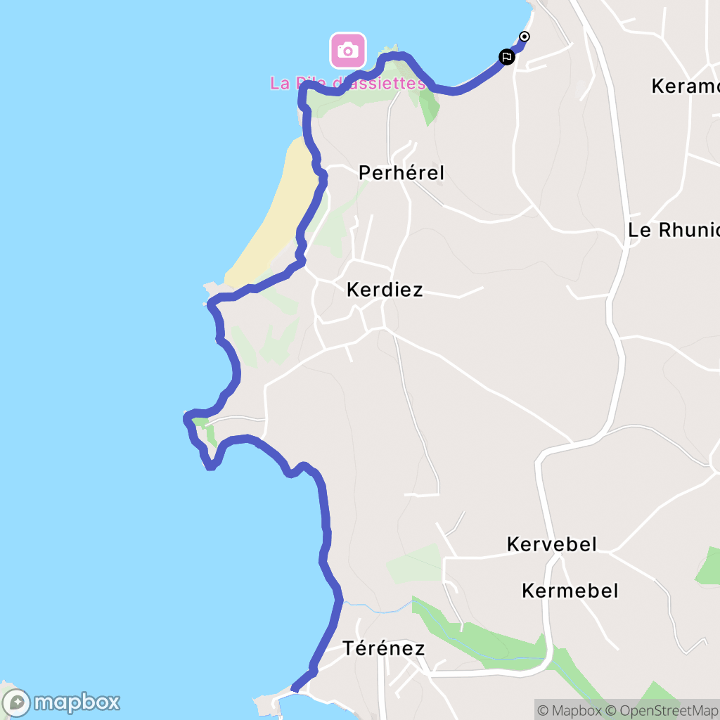 Plougasnou : carte du parcours de randonnée - France