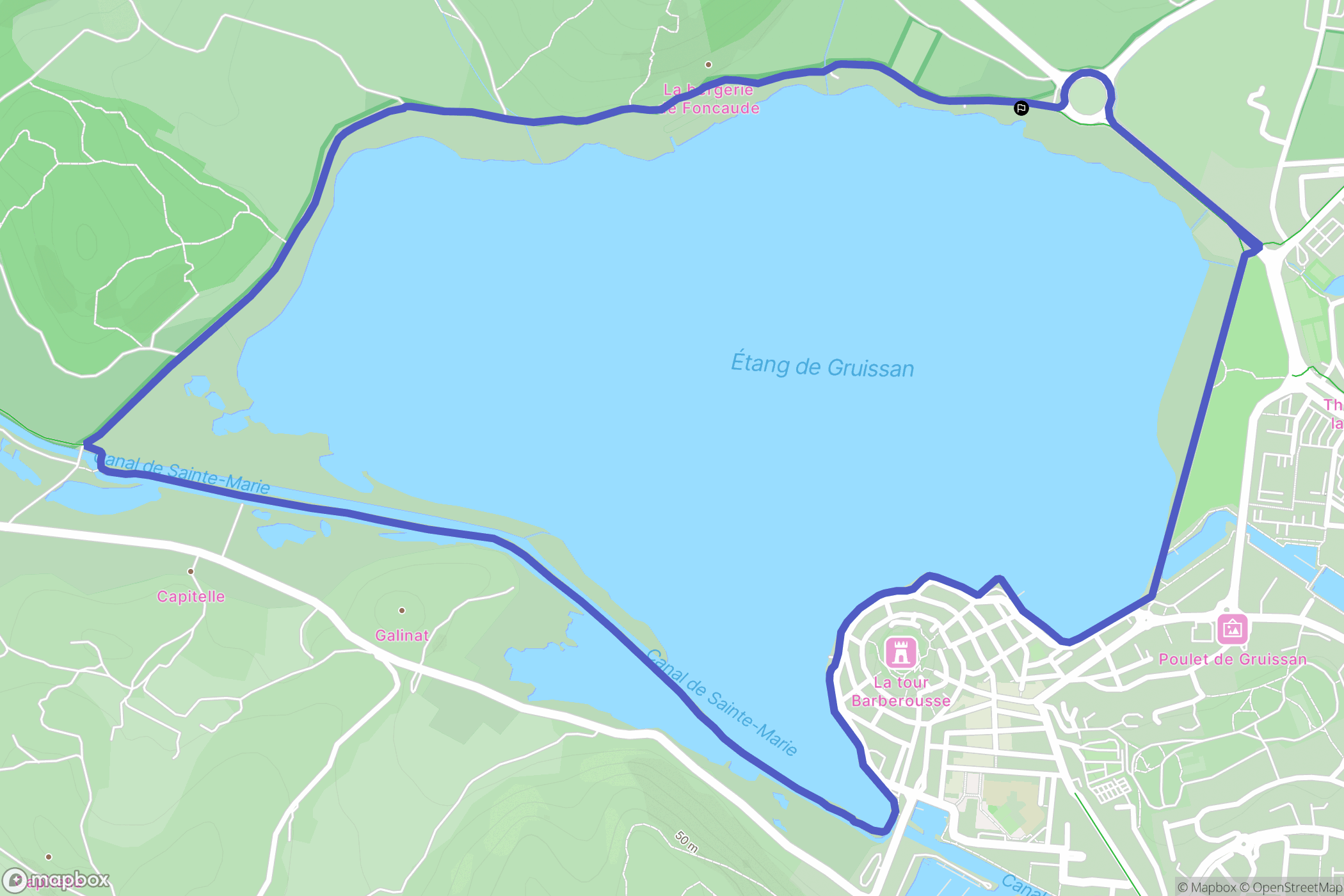 Gruissan : carte du parcours de randonnée - France