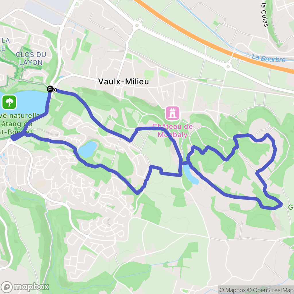 Vaulx-Milieu : carte du parcours de randonnée - France
