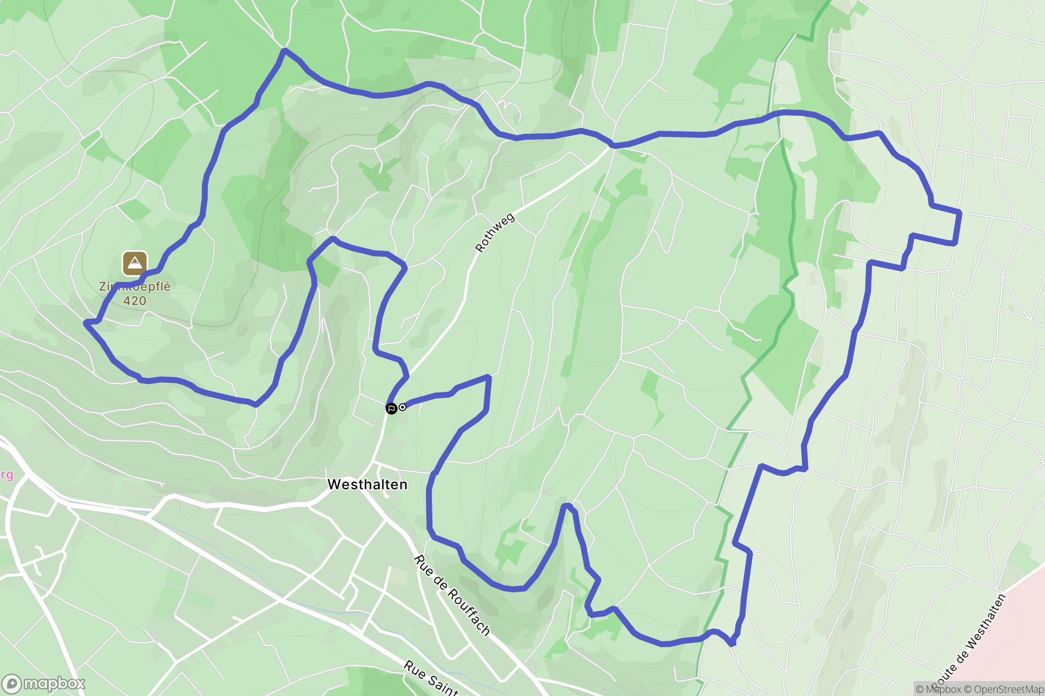 Westhalten : carte du parcours de randonnée - France