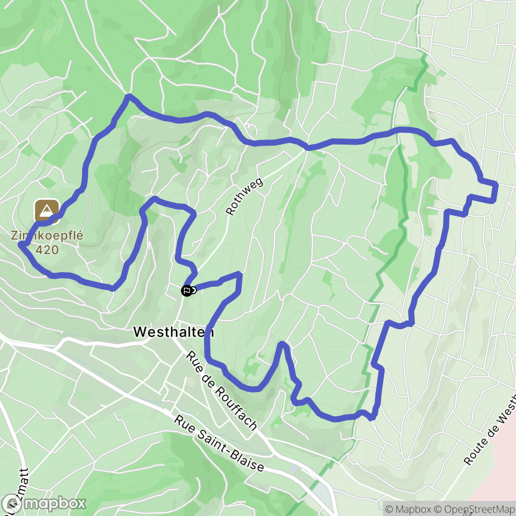 Westhalten : carte du parcours de randonnée - France