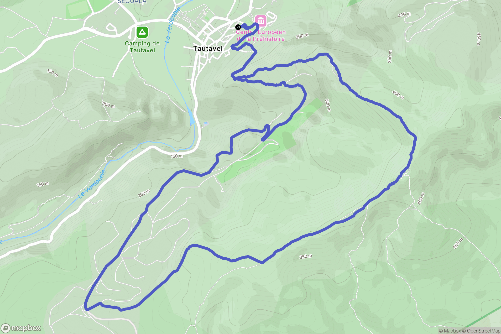 Tautavel : carte du parcours de randonnée - France
