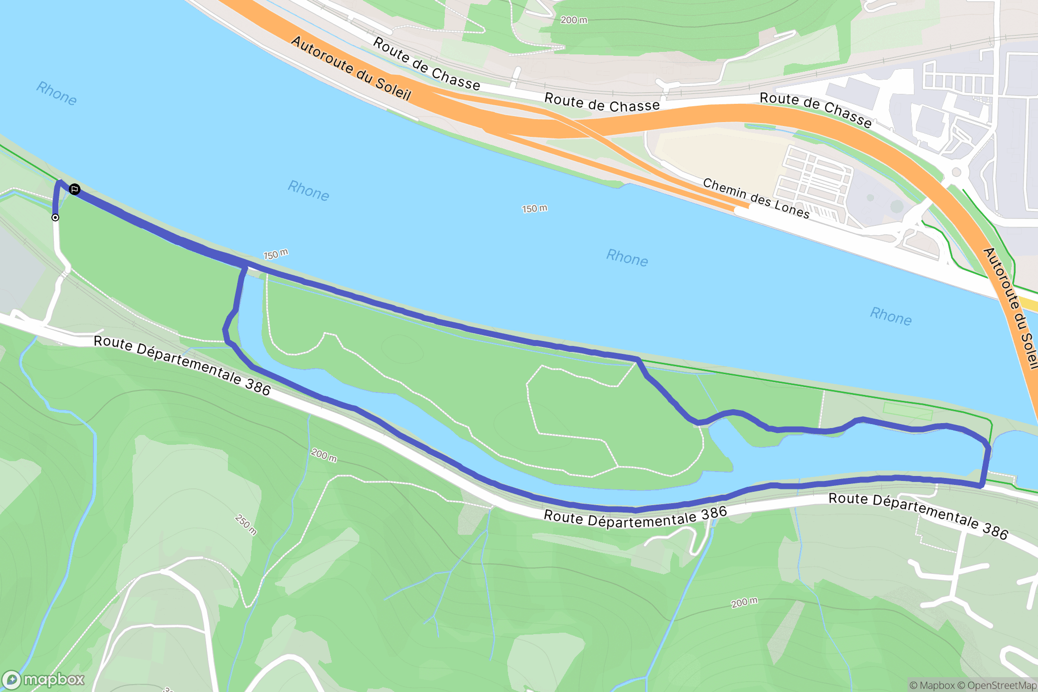 Saint-Romain-en-Gal : carte du parcours de randonnée - France