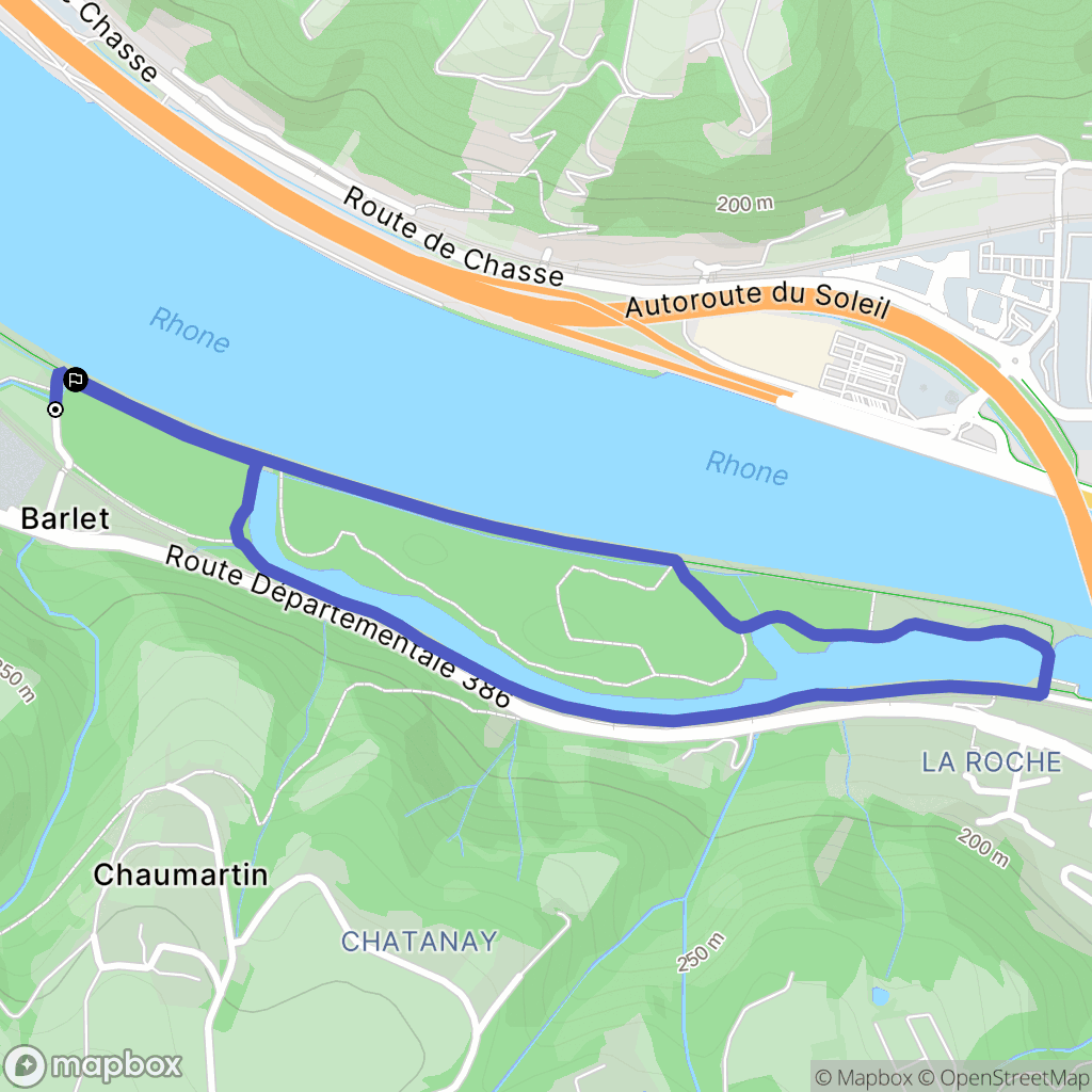 Saint-Romain-en-Gal : carte du parcours de randonnée - France