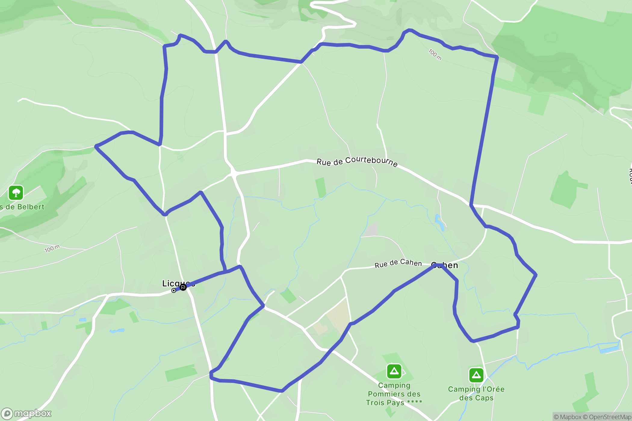 Licques : carte du parcours de randonnée - France