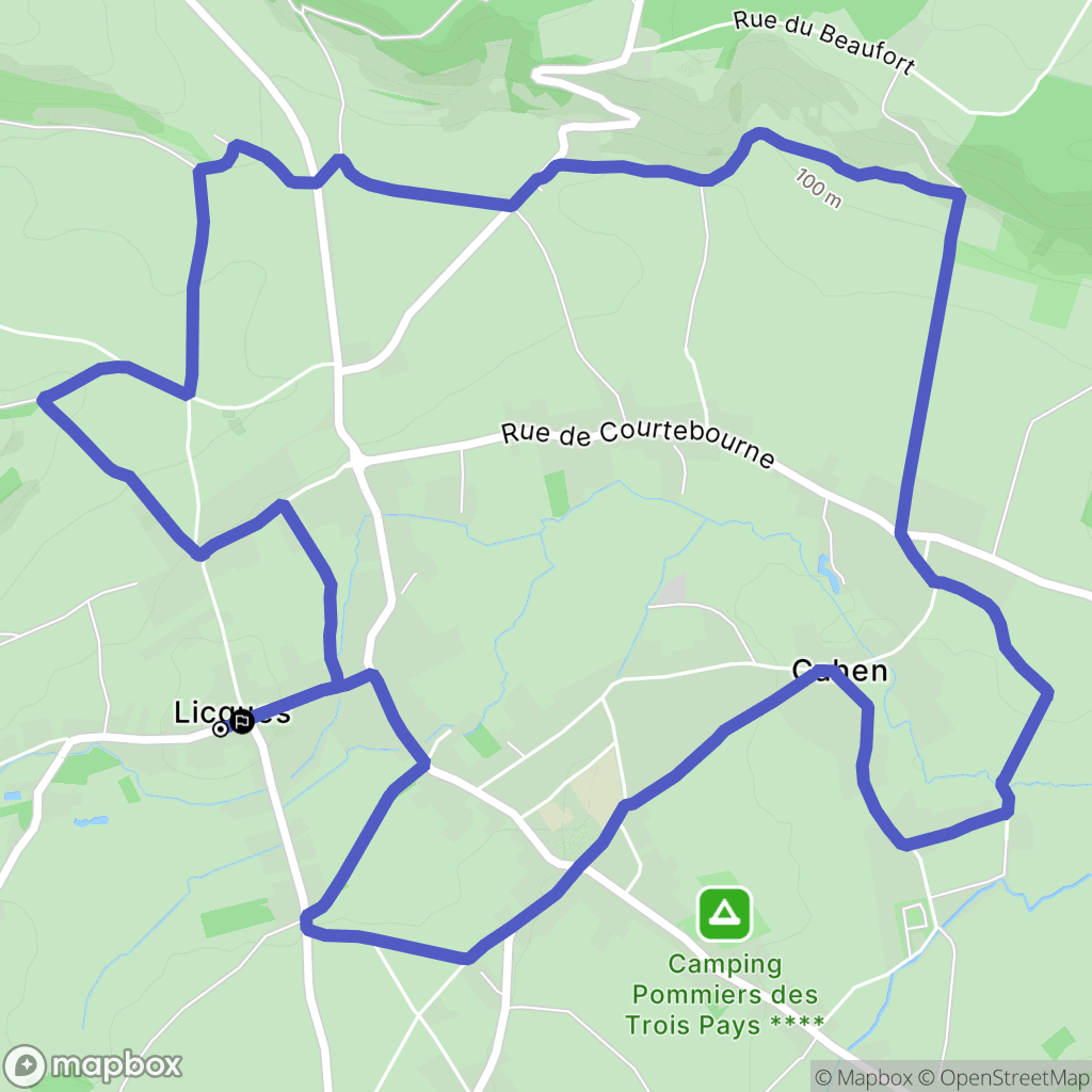 Licques : carte du parcours de randonnée - France