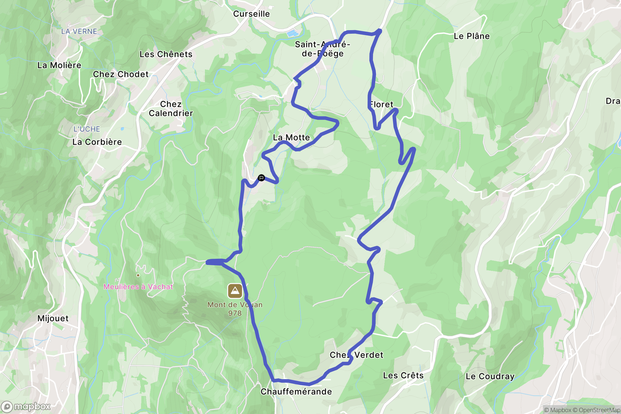 Saint-André-de-Boëge : carte du parcours de randonnée - France