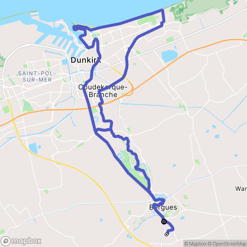 Quaëdypre : carte du parcours de randonnée - France