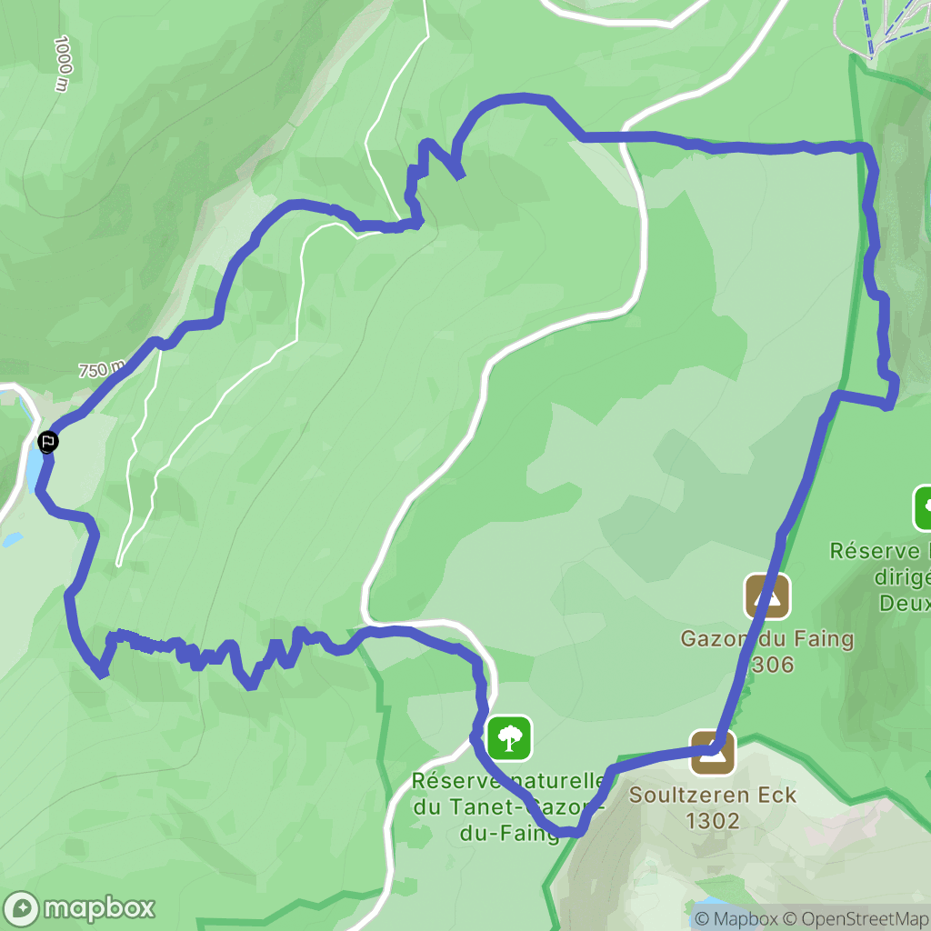 Plainfaing : carte du parcours de randonnée - France