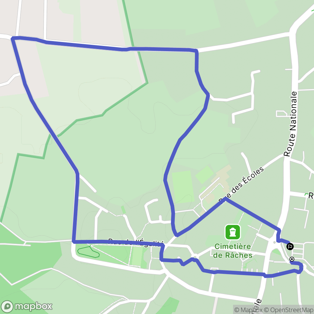 Râches : carte du parcours de randonnée - France