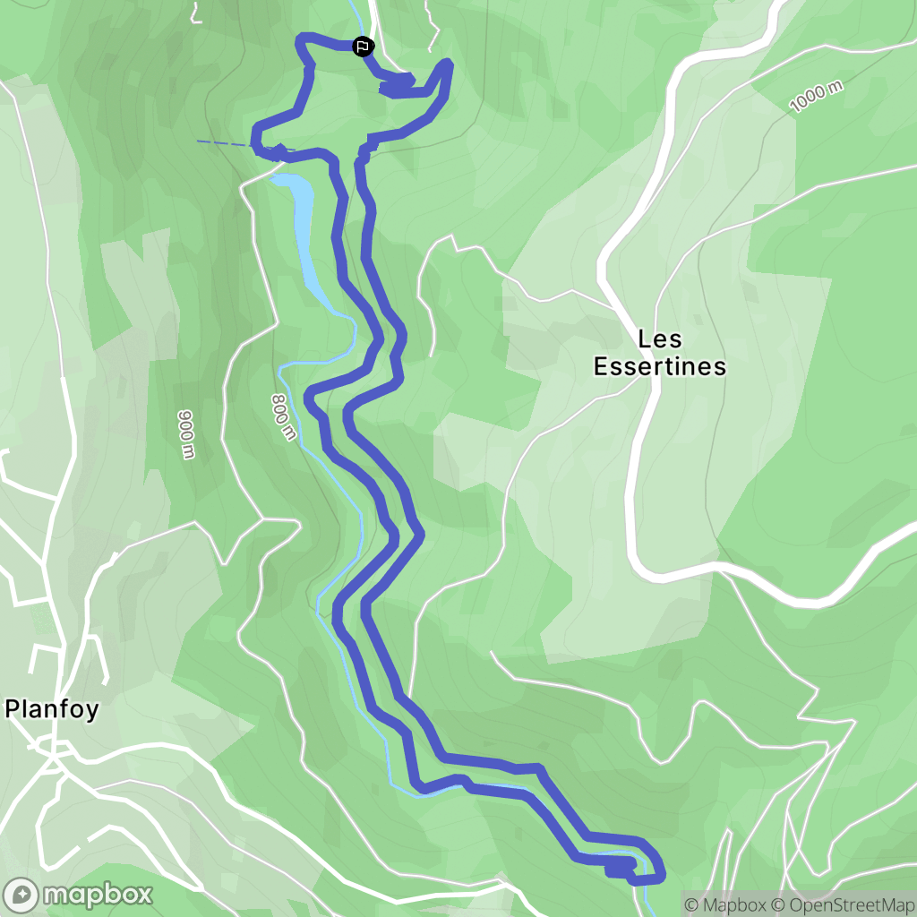 Saint-Étienne : carte du parcours de randonnée - France