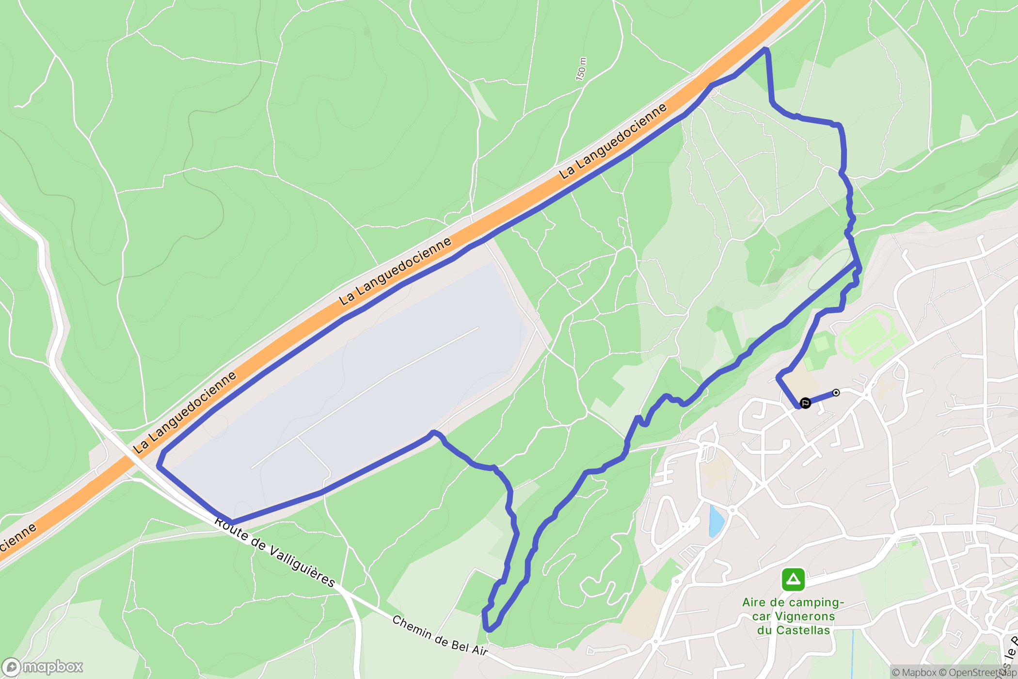 Rochefort-du-Gard : carte du parcours de randonnée - France