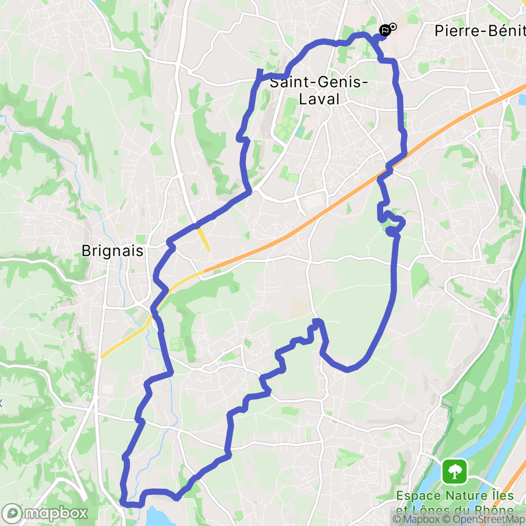 Oullins-Pierre-Bénite : carte du parcours de randonnée - France