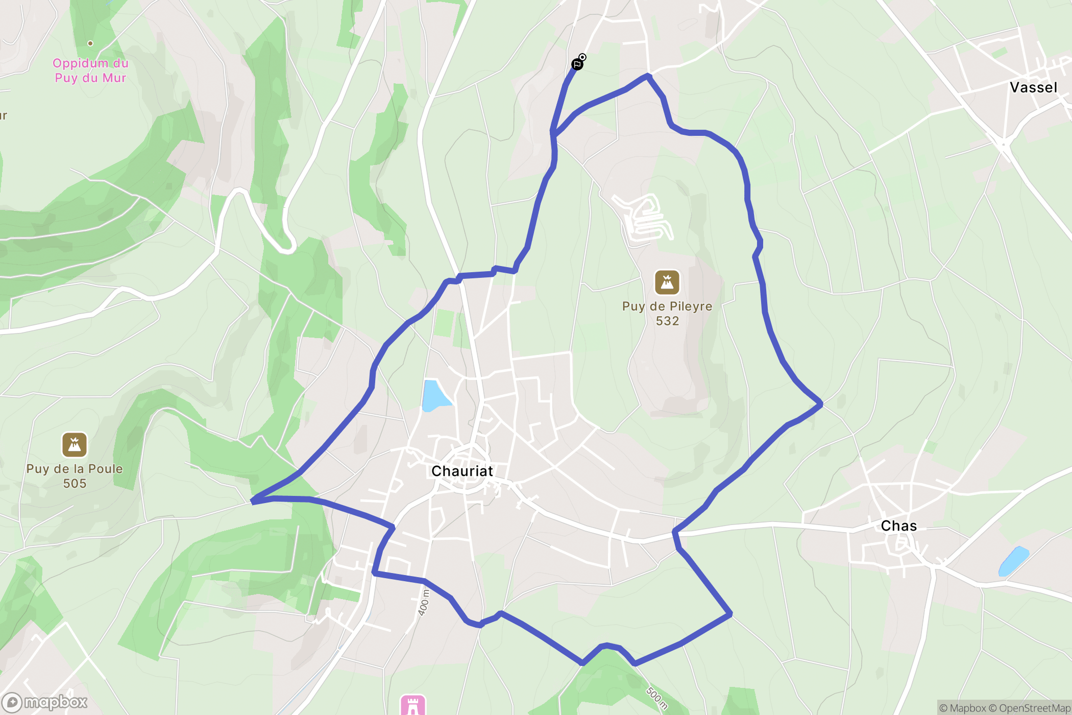 Vertaizon : carte du parcours de randonnée - France
