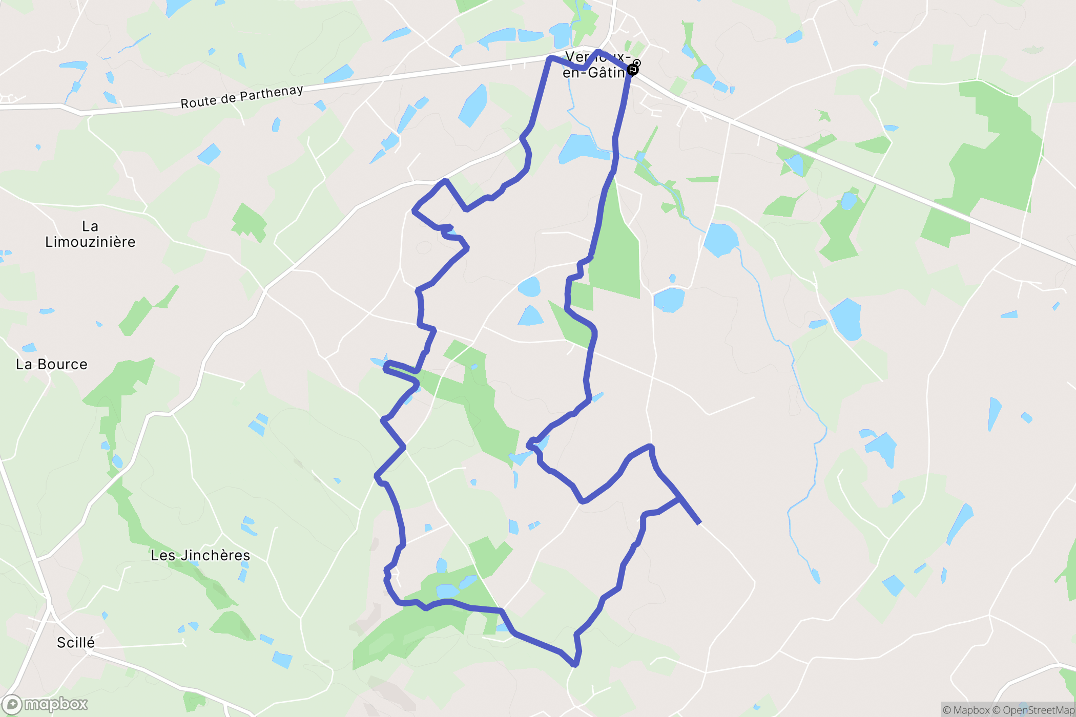 Vernoux-en-Gâtine : carte du parcours de randonnée - France