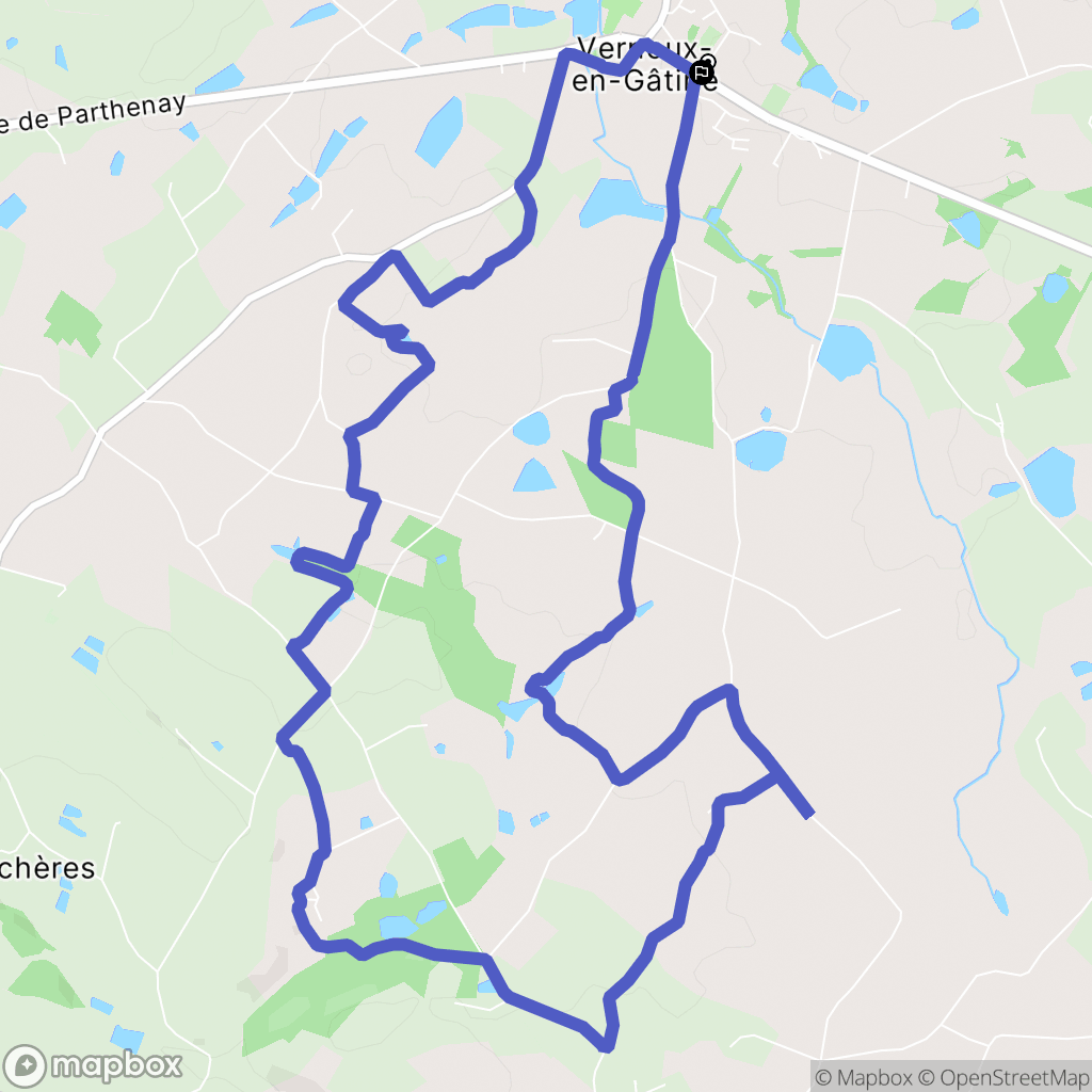 Vernoux-en-Gâtine : carte du parcours de randonnée - France