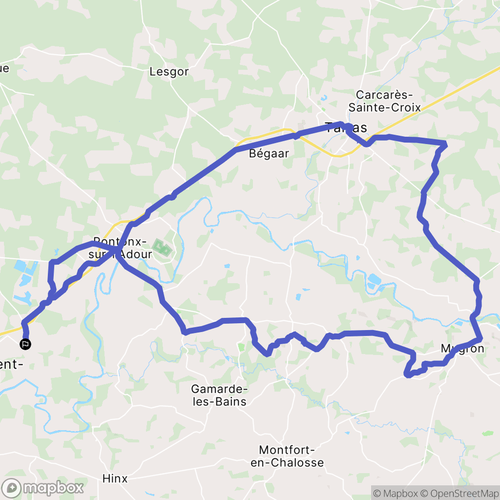 Téthieu : carte du parcours de randonnée - France