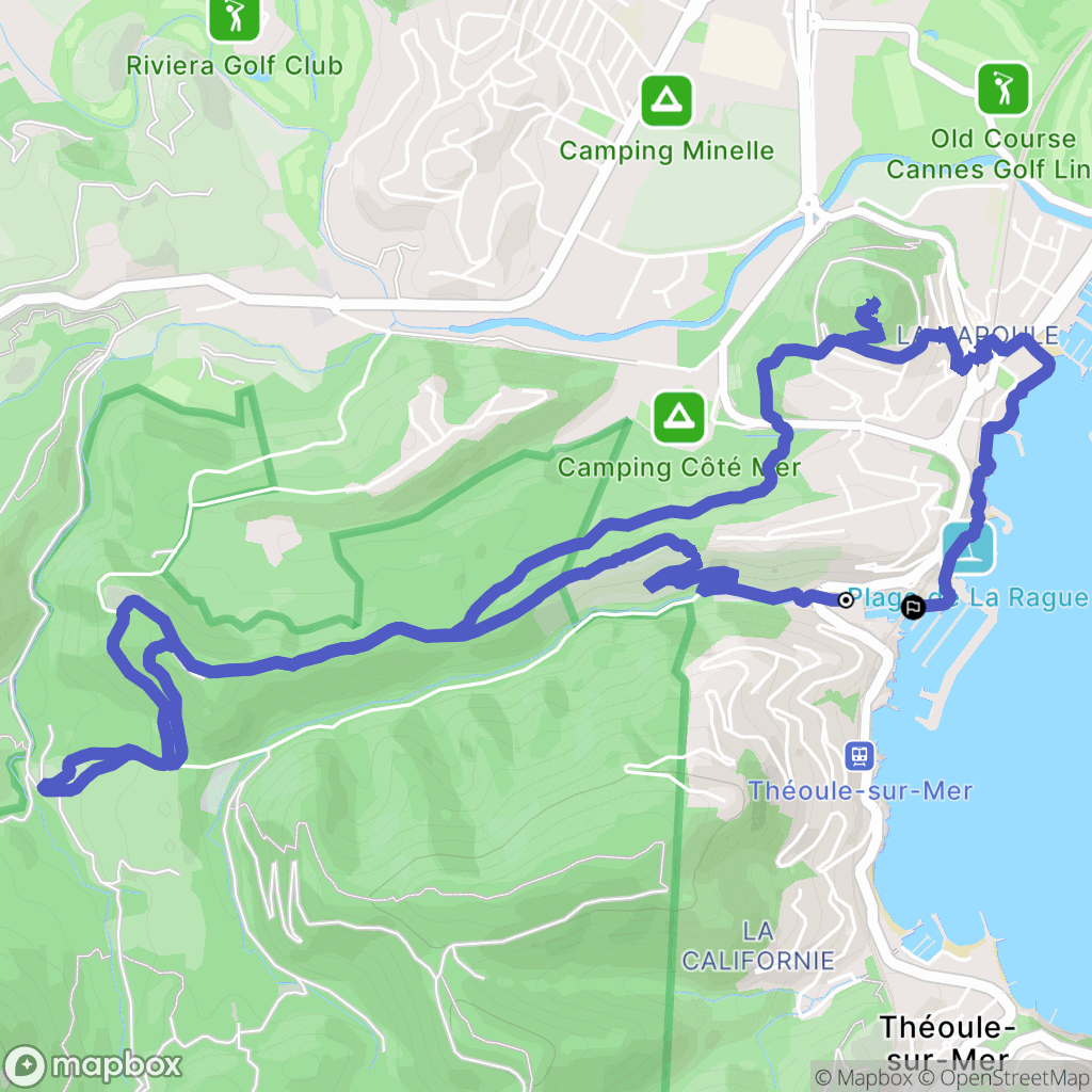 Théoule-sur-Mer : carte du parcours de randonnée - France