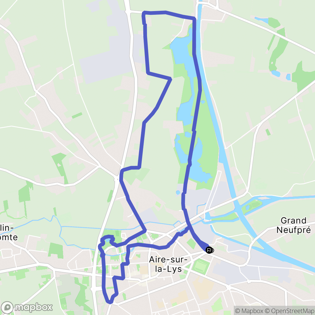 Aire-sur-la-Lys : carte du parcours de randonnée - France