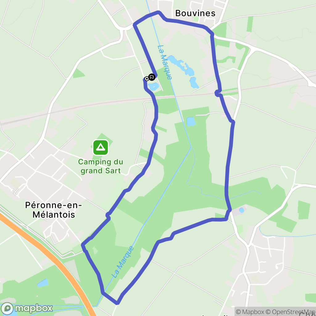 Sainghin-en-Mélantois : carte du parcours de randonnée - France