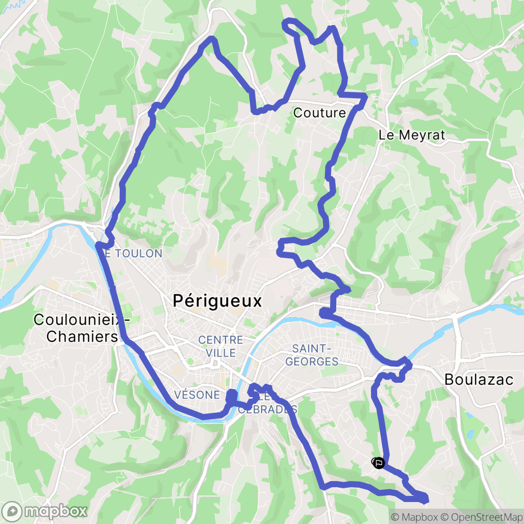 Boulazac Isle Manoire : carte du parcours de randonnée - France