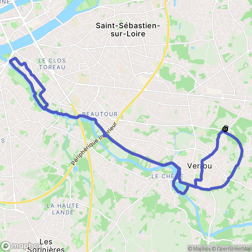 Vertou : carte du parcours de randonnée - France