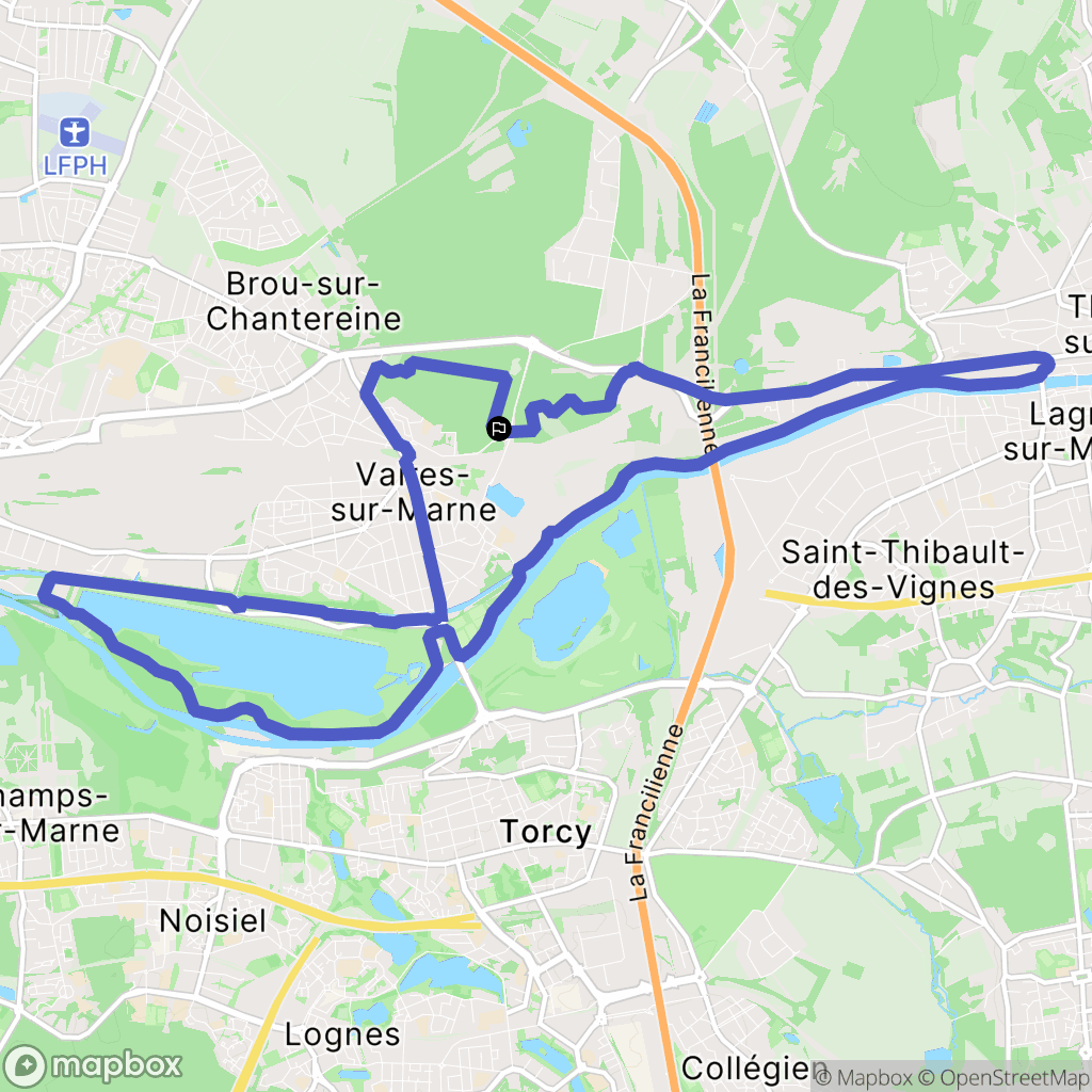 Vaires-sur-Marne : carte du parcours de randonnée - France
