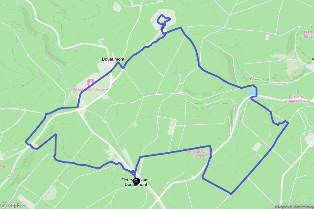 Fleury-devant-Douaumont : carte du parcours de randonnée - France