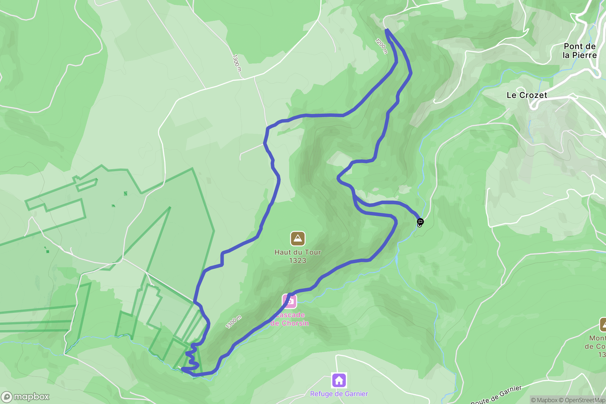 Sauvain : carte du parcours de randonnée - France