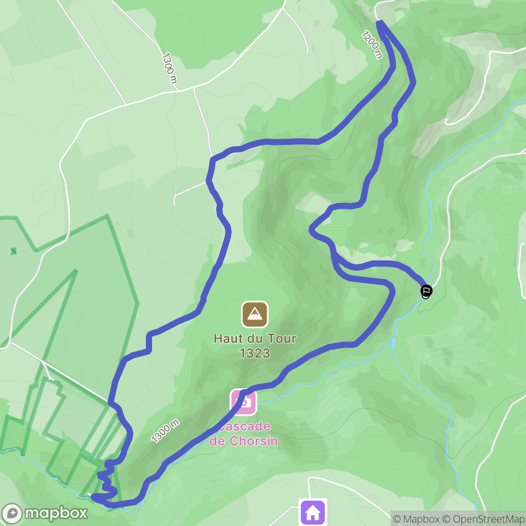 Sauvain : carte du parcours de randonnée - France