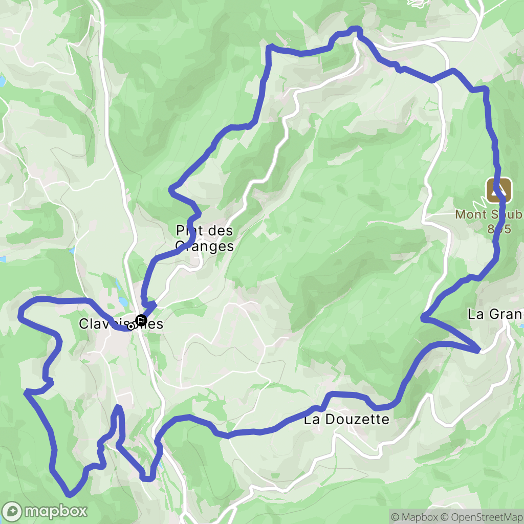 Claveisolles : carte du parcours de randonnée - France