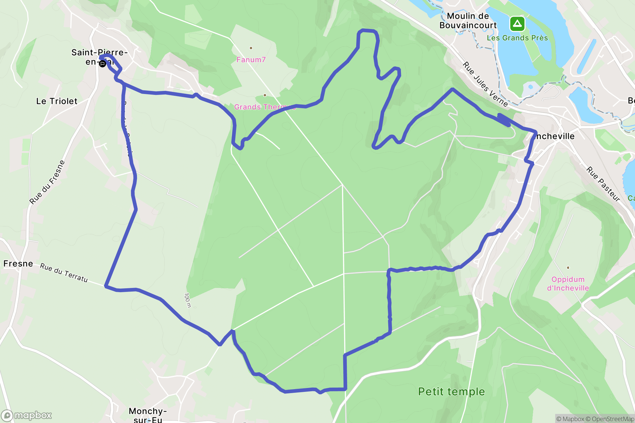 Saint-Pierre-en-Val : carte du parcours de randonnée - France