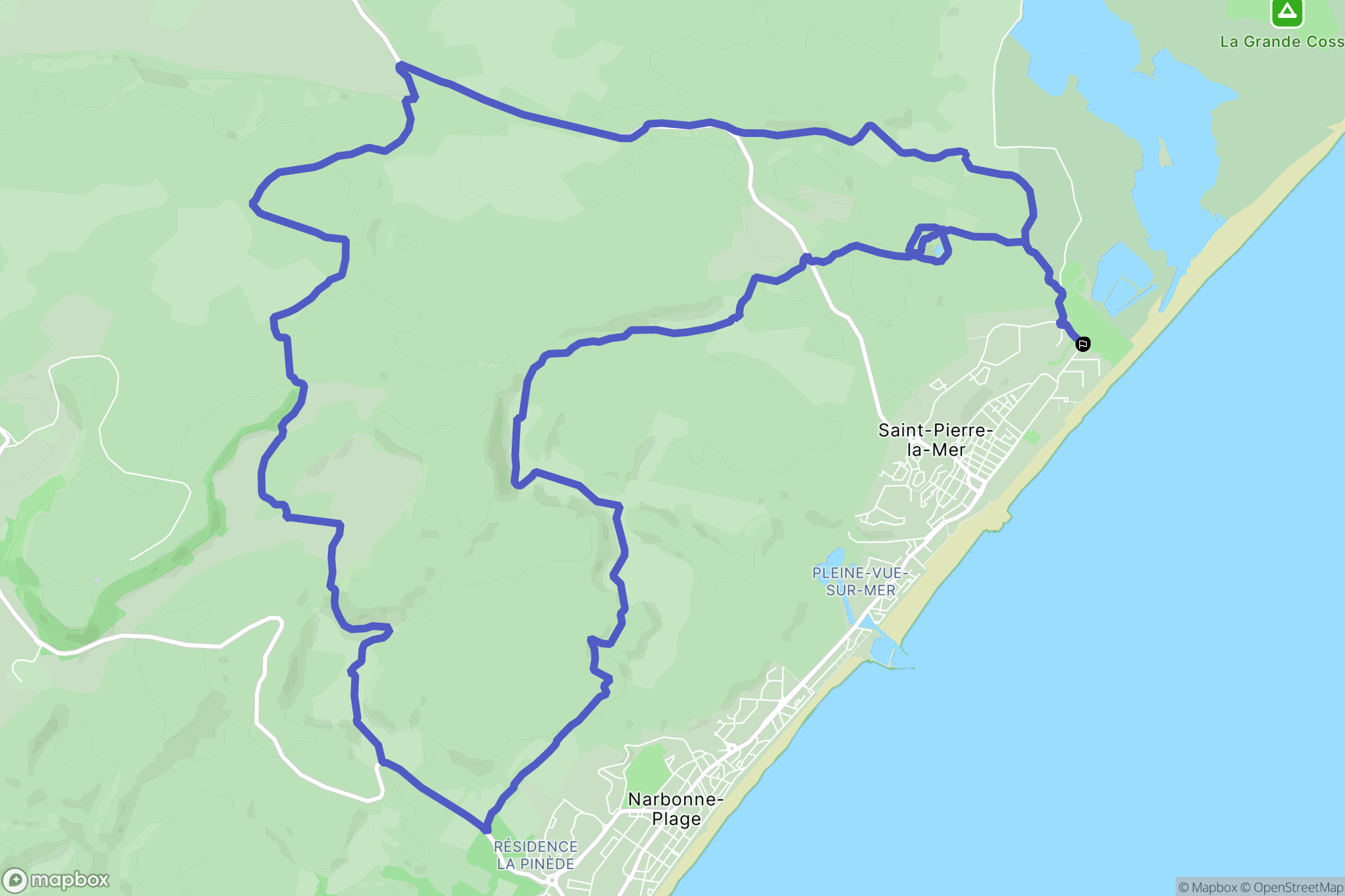 Fleury : carte du parcours de randonnée - France