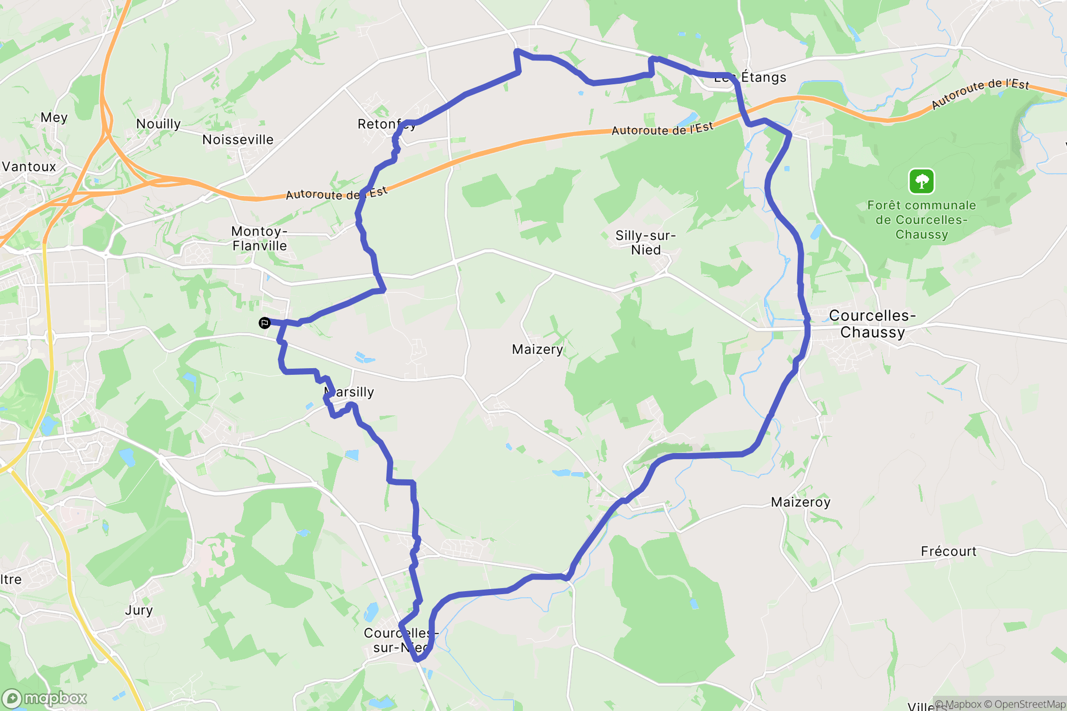 Coincy : carte du parcours de randonnée - France