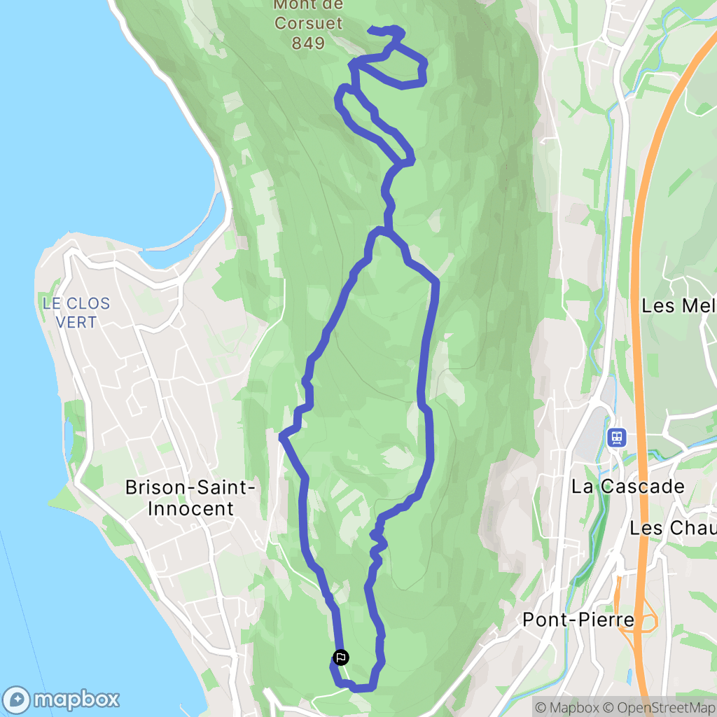 Aix-les-Bains : carte du parcours de randonnée - France