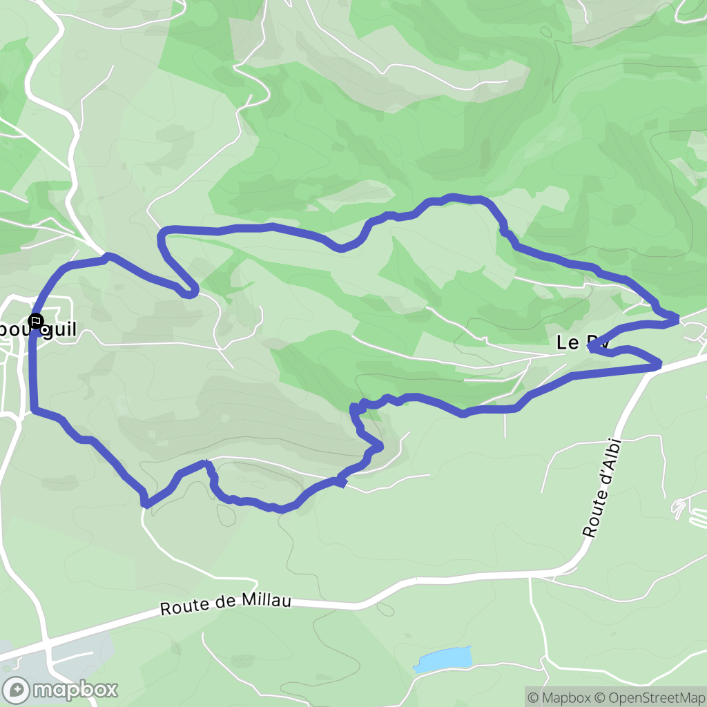 Rebourguil : carte du parcours de randonnée - France