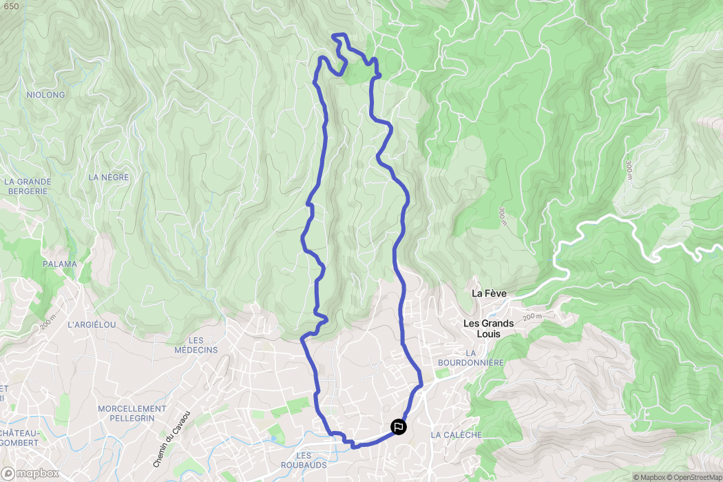 Allauch : carte du parcours de randonnée - France