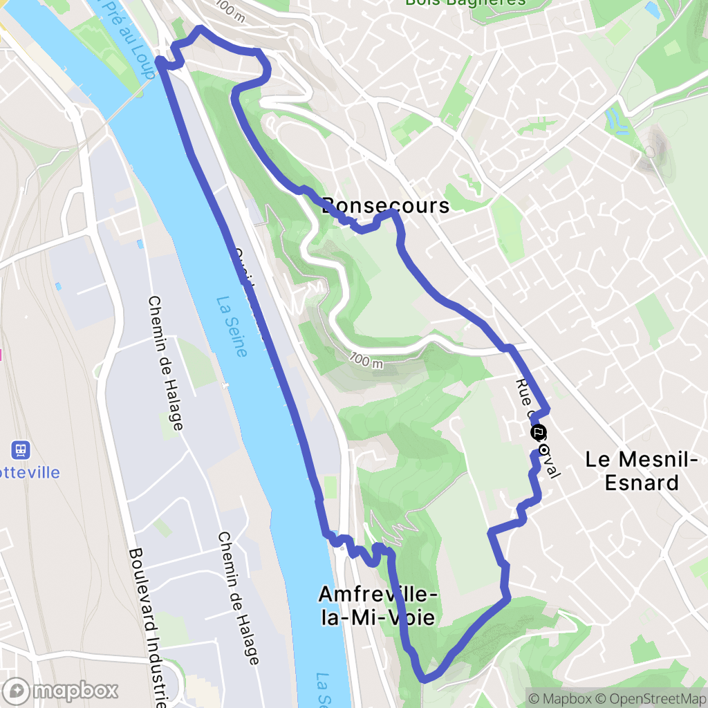 Le Mesnil-Esnard : carte du parcours de randonnée - France