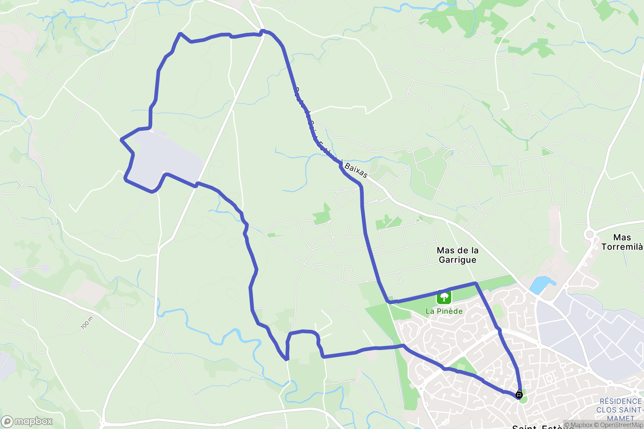 Saint-Estève : carte du parcours de randonnée - France