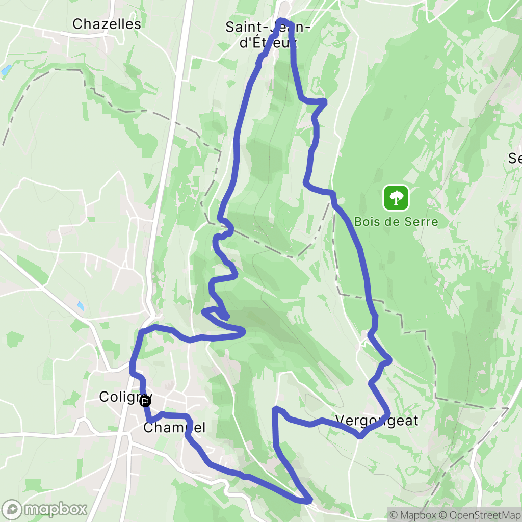 Coligny : carte du parcours de randonnée - France
